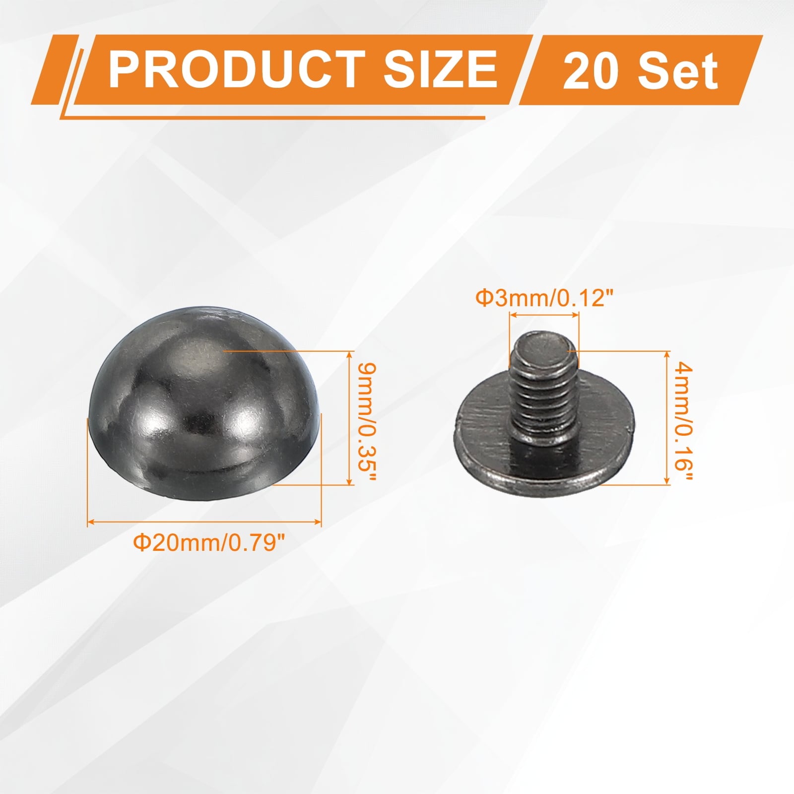 Dome Spikes Studs, Mushroom Type Nailhead Round Head Studs Screw Back Spike Studs Rivets