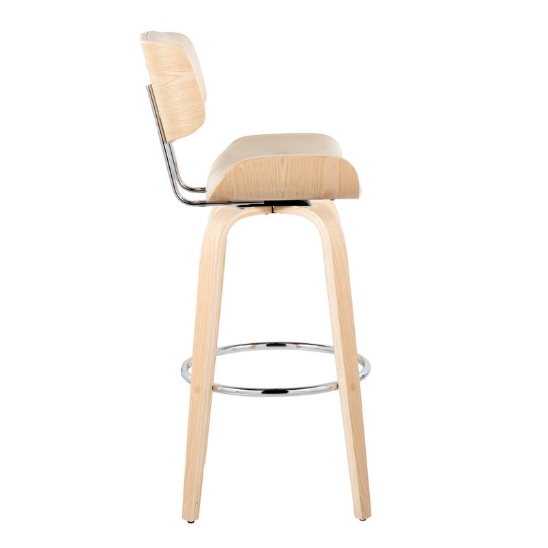 Carson Carrington Leksand 30" Fixed-Height Bar Stool with Bent Wood Legs (Set of 2)