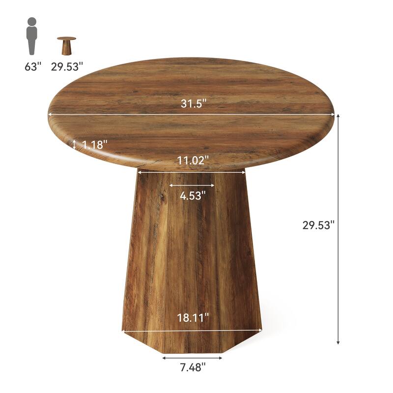 31" Round Pedestal Dining Table