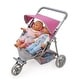 preview thumbnail 8 of 7, Badger Basket Trek 3 Wheel Folding Twin Doll Jogging Stroller - Gray and Pink - N/A