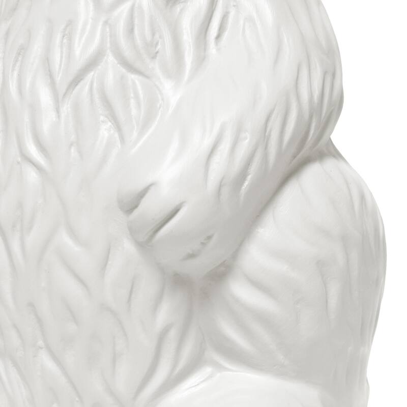 16.33 in. White Finish Table Lamp with White Shade, Sturdy Table Lamp for Living Rooms and Bedrooms