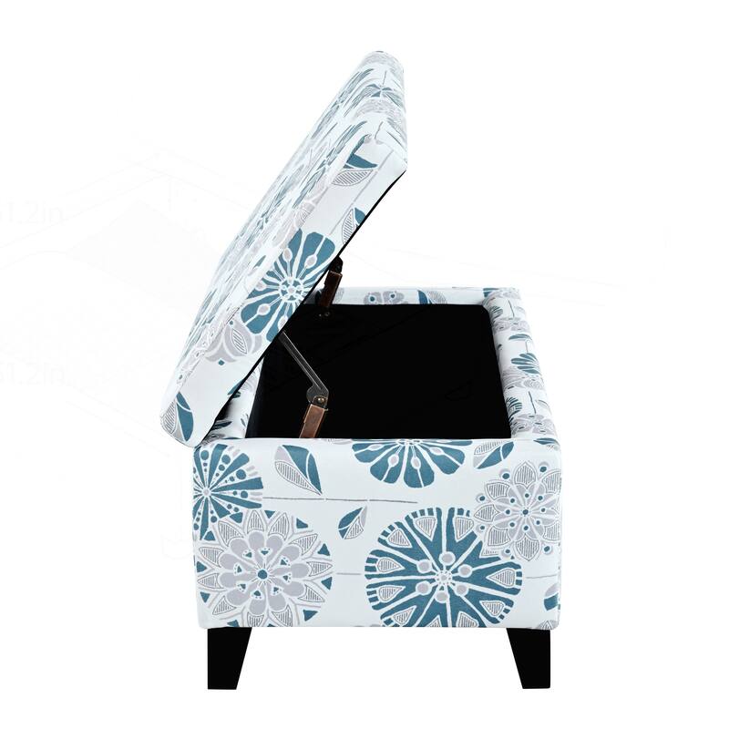 Versatile Floral Patterned Ottoman for Home with Hidden Compartment