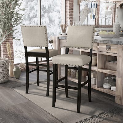 Tays Contemporary Black Bar Height Chairs (Set of 2) by Furniture of America