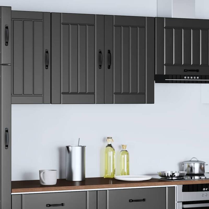 vidaXL Kitchen Wall Cabinet Black Engineered wood Medium - 12.2 x 31.5 x 23.6