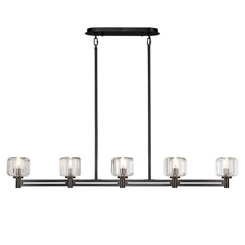 KAYLA 36 in. 6-Light Gold Farmhouse Wagon Wheel Chandelier with Crystal Lampshade