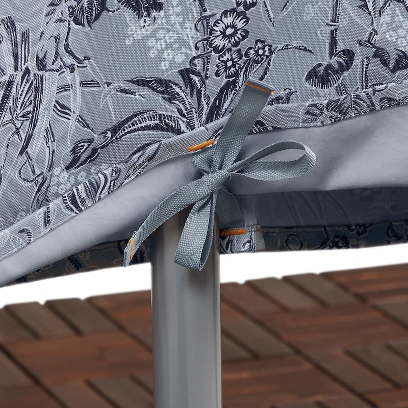 Vera Bradley by Classic Accessories Water-Resistant Market Umbrella Cover, 11 Foot, Rain Forest Toile Gray