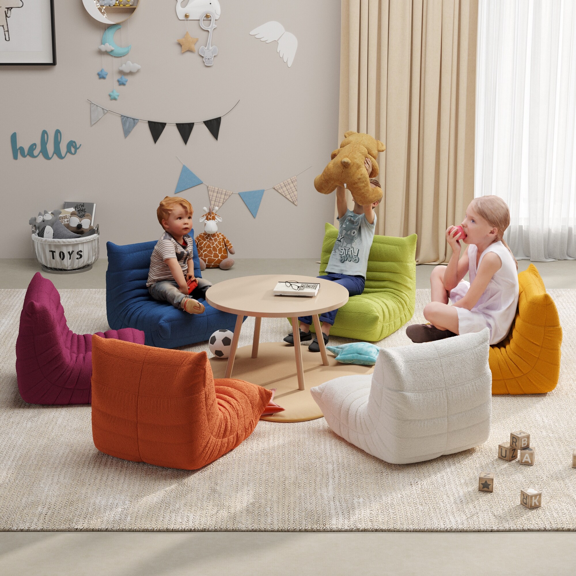Kid s Single Sofa Children Sponge Couch Upholstered Lounge Chair