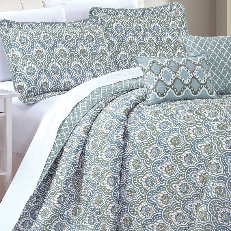 Serenta 5 Piece Printed Microfiber Mini Tivoli Quilt Set