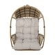 preview thumbnail 8 of 14, Greystone Outdoor/Indoor Wicker Hanging Chair w/8-foot Chain by Christopher Knight Home Light Brown + Beige