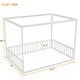 preview thumbnail 17 of 49, Full Size Wood Canopy Bed with Guardrails,Floor Bed For Kids