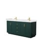 preview thumbnail 84 of 114, Miranda Double Vanity Set, Cultured Marble Top, No Mirror 72-Inch Double - Green, Gold Trim, White Cultured Marble Top