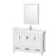 Option White, Carrara Cultured Marble Top, Chrome Trim