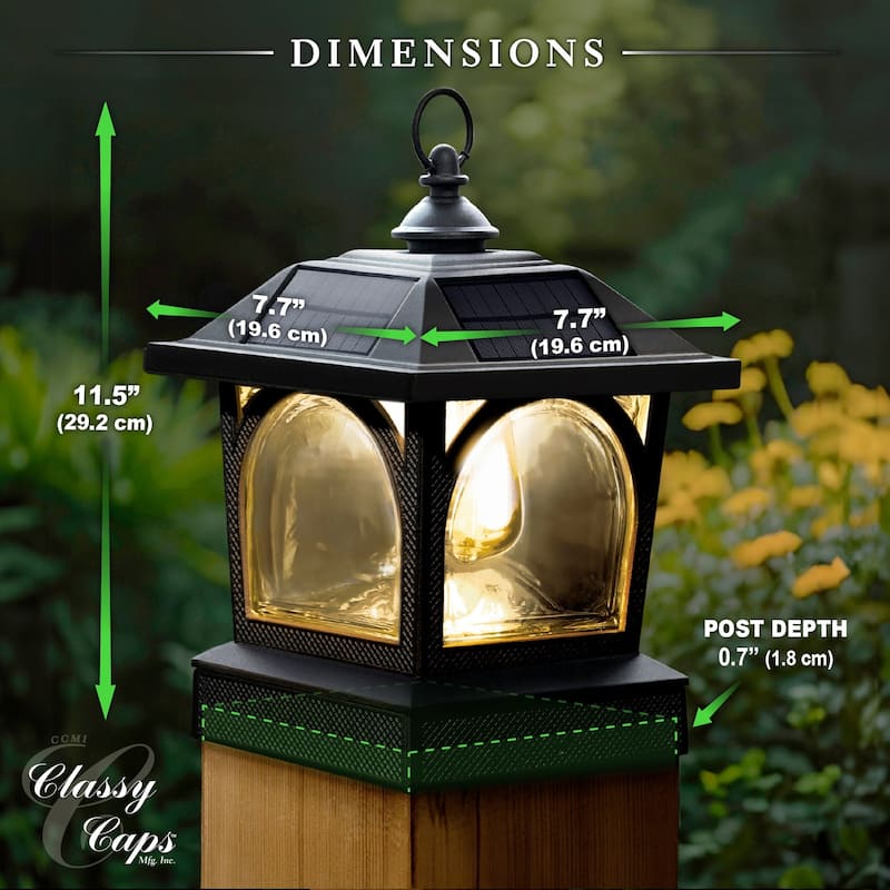 Classy Caps Edison Solar Lantern/Post Cap - 7 X 7