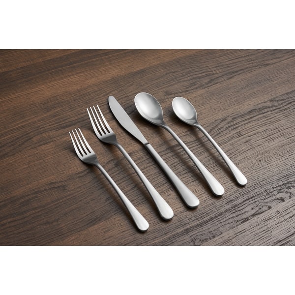 Cambridge Xyla Champagne Satin 20-Piece Flatware Set