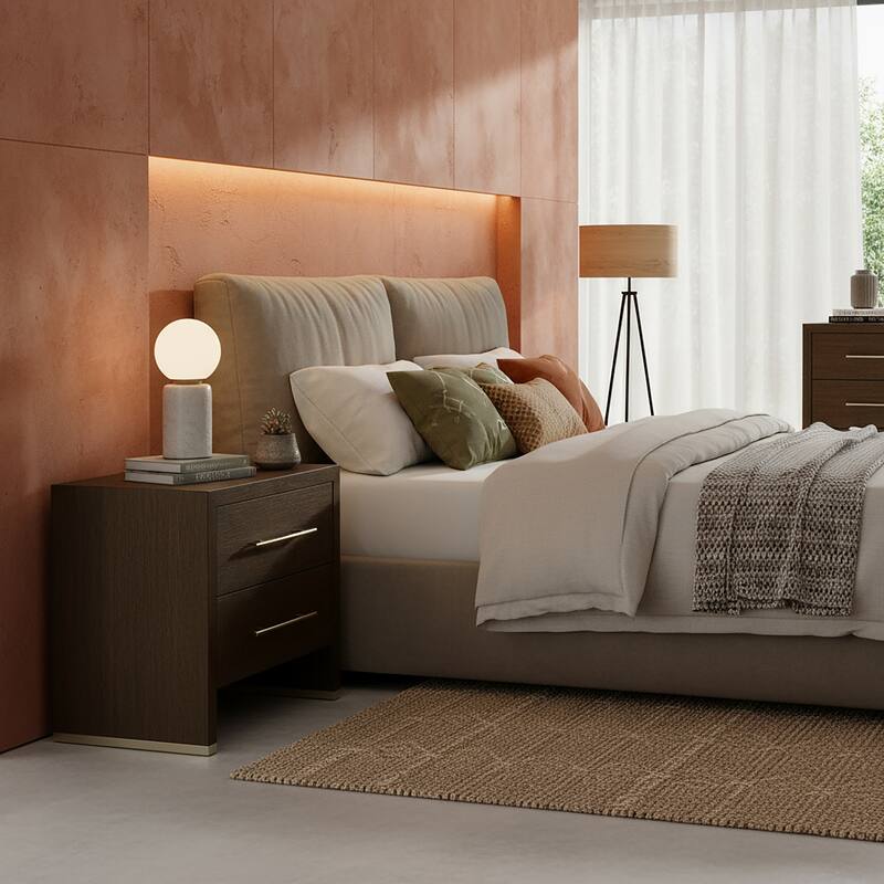 Porter 28 in. W Rectangular Wood 2 Drawer Nightstand - Cocoa