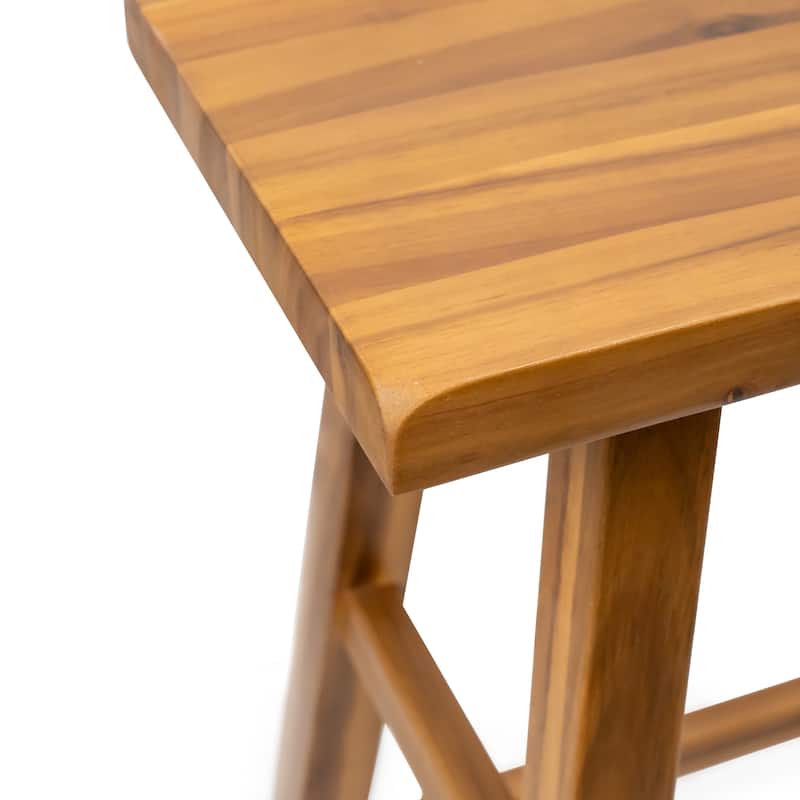 Azalea Park Set of 2 Counter Height All Wood Saddle Stools - 16.5 W x 12.6 D x 24 H"
