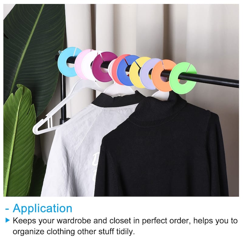 24pcs Clothes Dividers Clothing Rack Size Dividers Round Separator - Black
