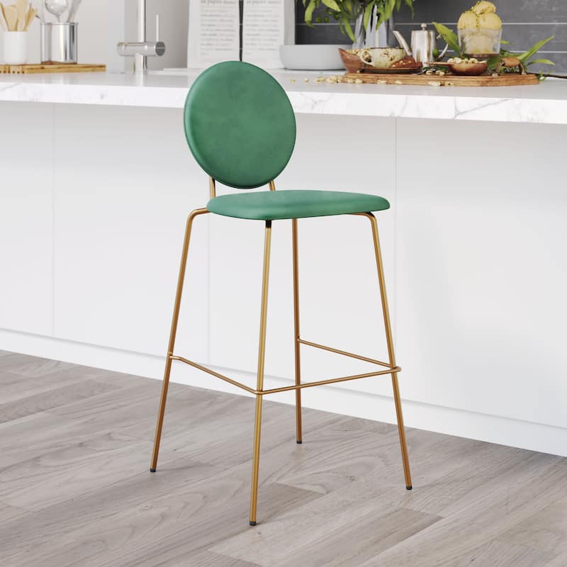 Odessa Barstool Green & Gold - Green/Gold