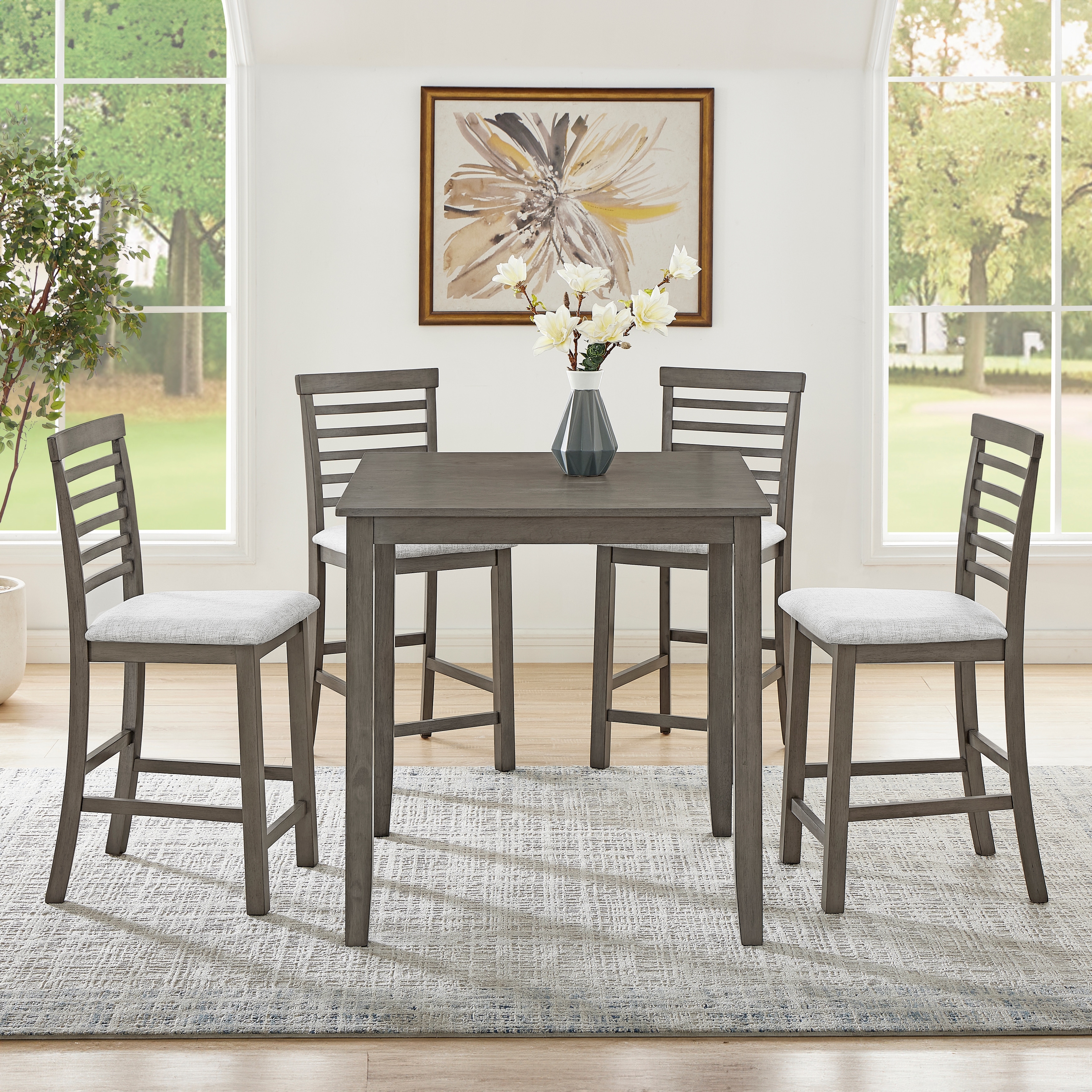 Square Dining Table Bar Table and Chairs Set Breakfast Table Set