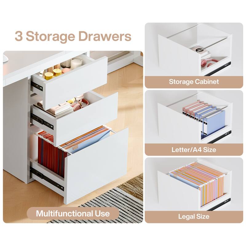 78.7 Inch Extra Long 2 Person Computer Desk with 3 Drawers