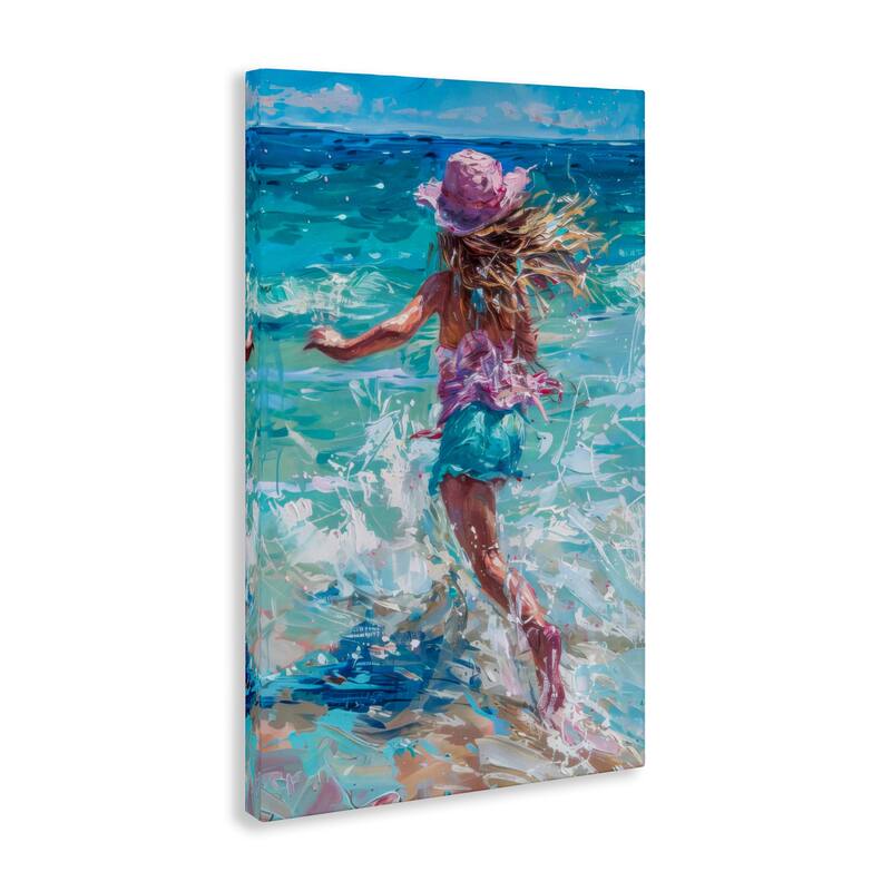 Stupell Summer Beach Fun Girl Canvas Wall Art Design By LSR Design Studio