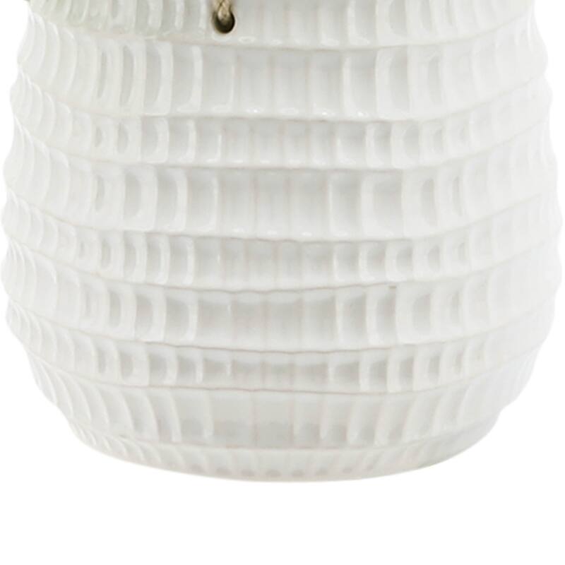 Sagebrook Home Neutral Textured Ceramic Hanging Planter