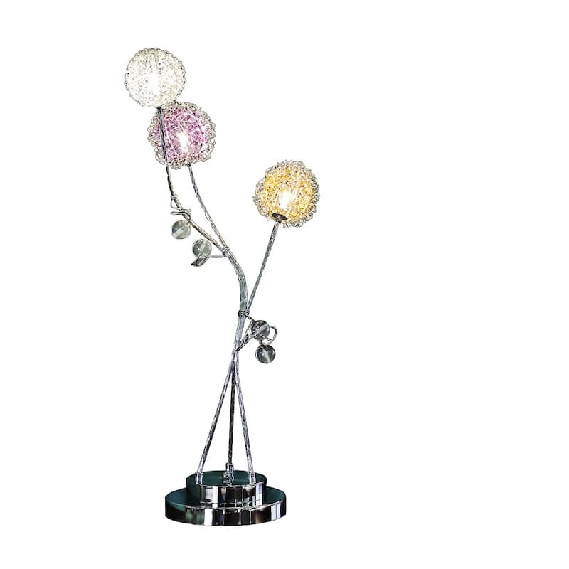 28" Contemporary 3-Clear Light Bedside LED Table Lamp with Warm White Glow and Silver Metal Base - 28"H x 8.5"W x 12.5"D