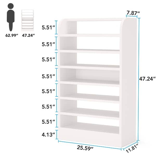 8Tier Shoe for Entryway, Modern White Shoe Shelf Shoes Rack