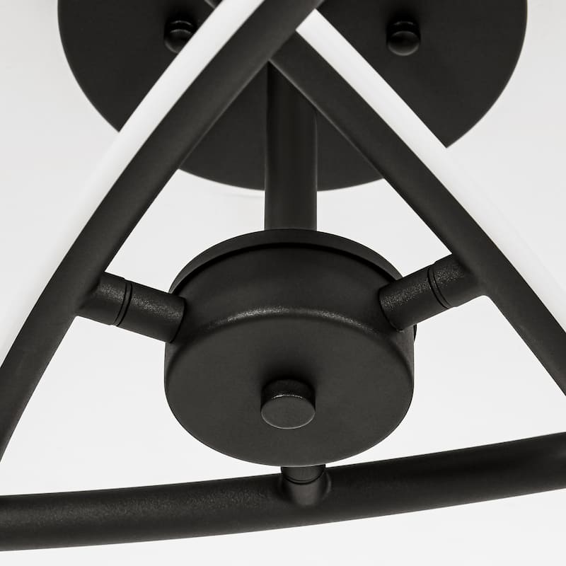 1-Light Cross-Arc Tube LED Flush Mount Ceiling Light with Warm 3000K Light for Living Room