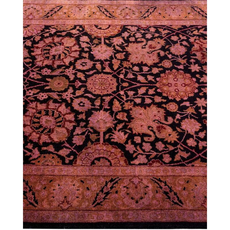 Overton Hand Knotted Wool Vintage Inspired Modern Contemporary Overdyed Pink Runner Rug - 3' 0" x 9' 1"