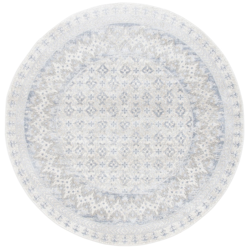 SAFAVIEH Brentwood Banga Traditional Oriental Rug - 6'7" Round - Ivory/Grey