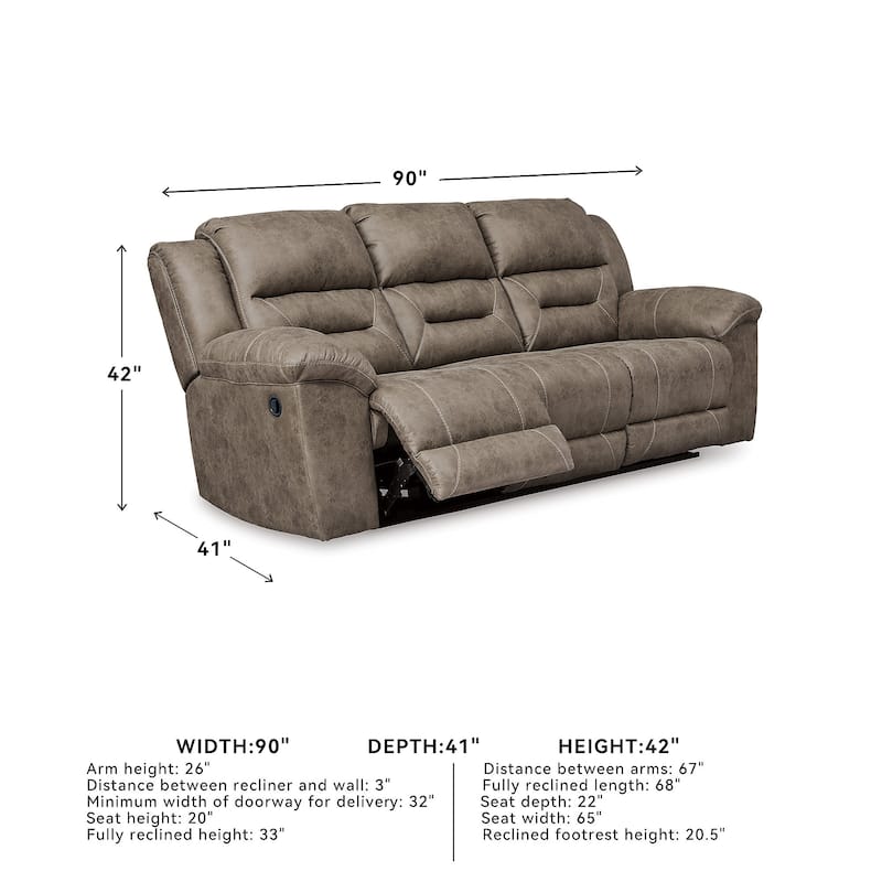 Stoneland Contemporary Reclining Sofa Fossil
