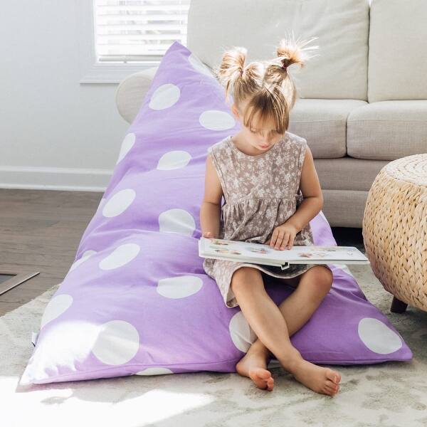 slide 2 of 8, Tadpoles Beanbag Cover - Purple Polka Dots