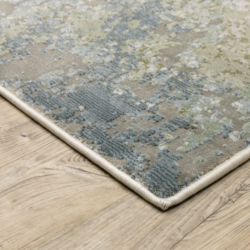 Style Haven Caldon Contemporary Abstract Blue Area Rug