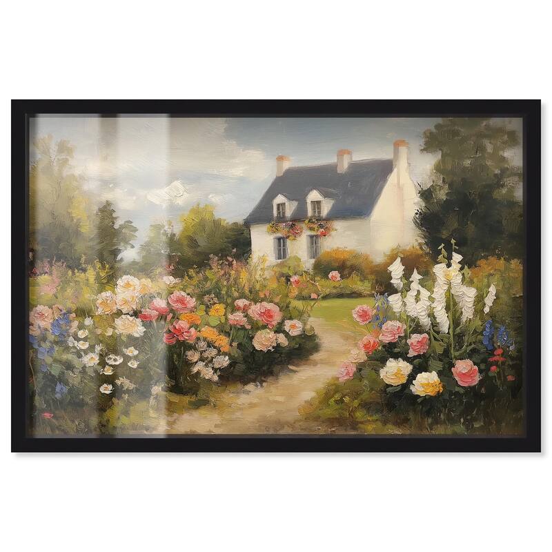 Floral Welcome Shadowbox by Art Remedy - Black - 36" x 24"