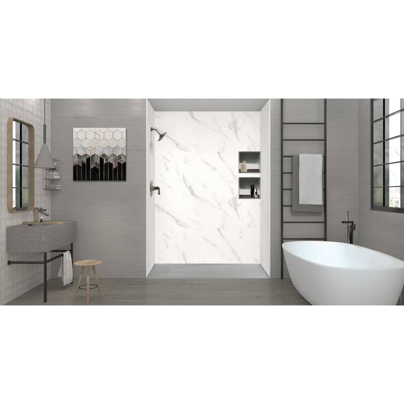 Transolid FZS6036-09 60-in L x 35.5-in W Zero Threshold End Drain Shower Base, Black - 60-in L x 35.5-in W