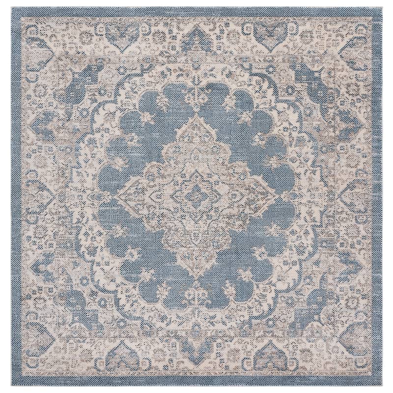 SAFAVIEH Harrison Dimitrija Transitional Rug - 6'7" Square - Blue/Ivory