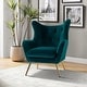 preview thumbnail 41 of 107, Eusebio Tufted Velvet Accent Chair with Wingback, Arms, and Metal Gold Legs for Living Room or Bedroom by HULALA HOME