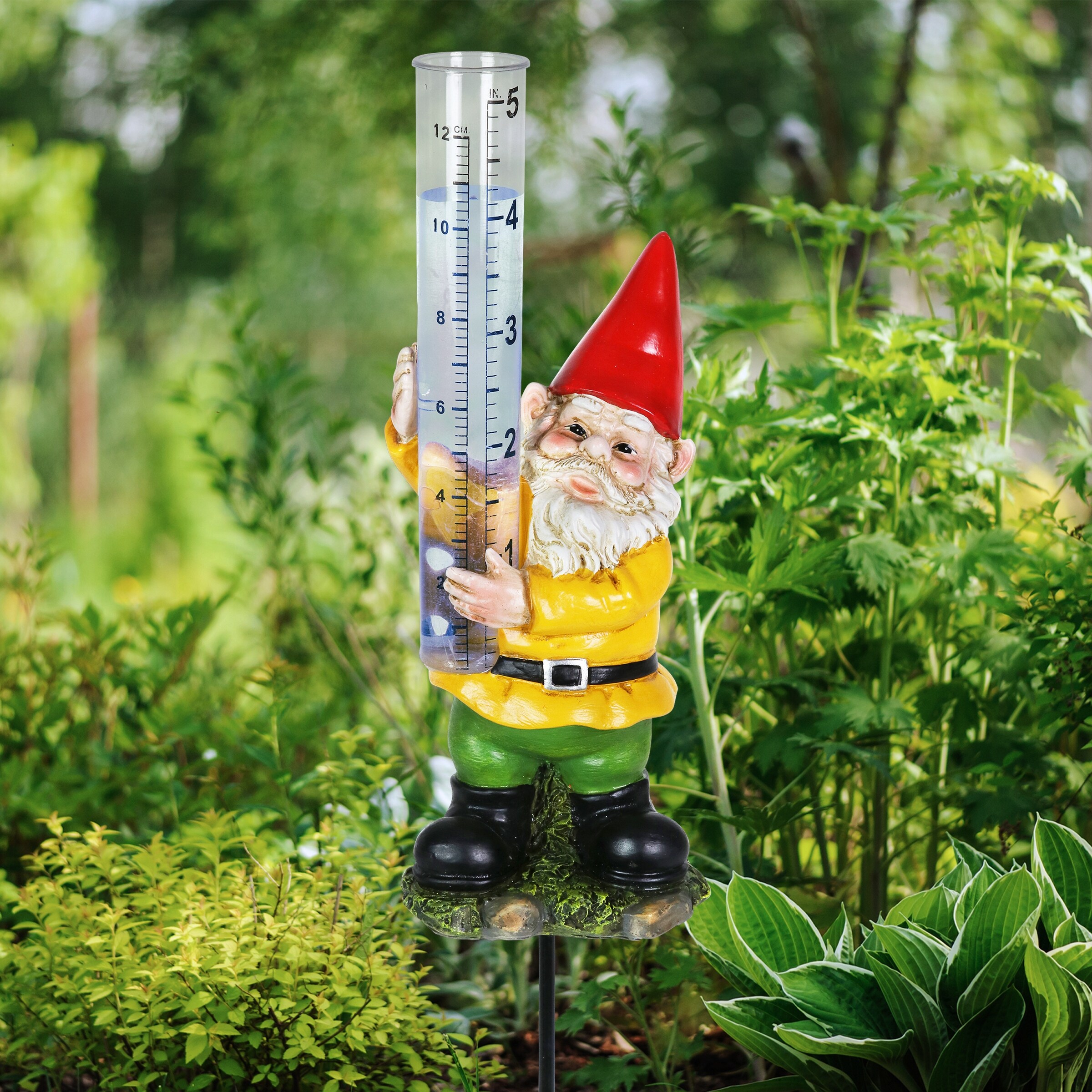 Exhart Rain Gauge Red Hat Gnome Plant 