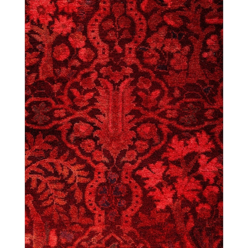 Contemporary Overdyed Wool Hand Knotted Runner - 2' 7" x 18' 6"
