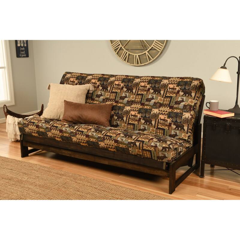 Copper Grove Uncompahgre Rustic Mocha Futon Set with Mattress - Peter's Cabin