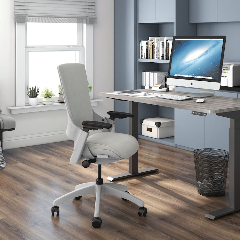 Furniture of America Hudson Modern Grey ANSI-BIFMA Certified Fabric Height Adjustable Office Desk Chair