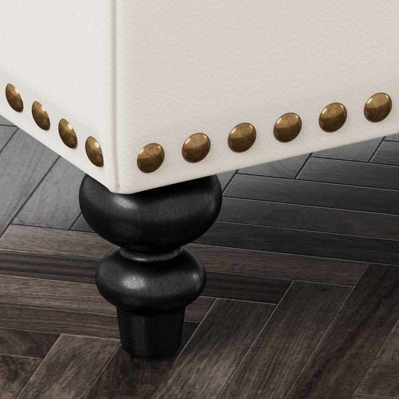 Button-Tufted Storage Bench for Bedroom 50.3"W x 17.5"D x 18"H Bottom rivets design
