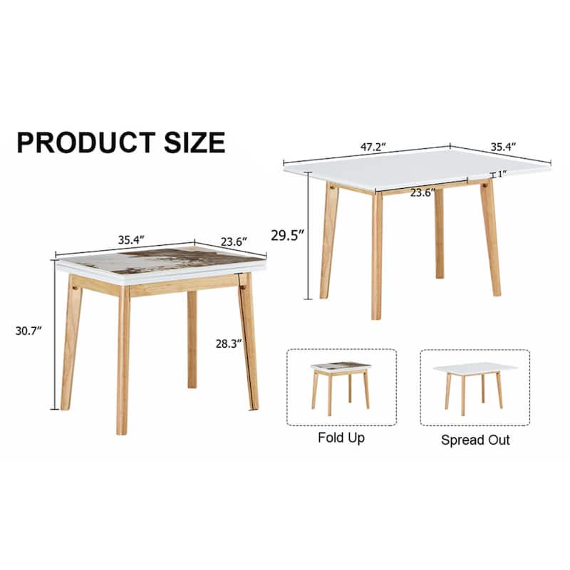 sintered stone tabletop with rubber wooden legs