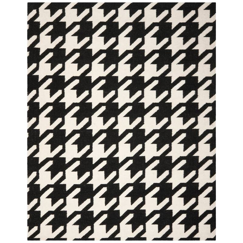 SAFAVIEH Hand-woven Moroccan Miladinka Reversible Dhurrie Hounds Tooth Reversible Dhurrie