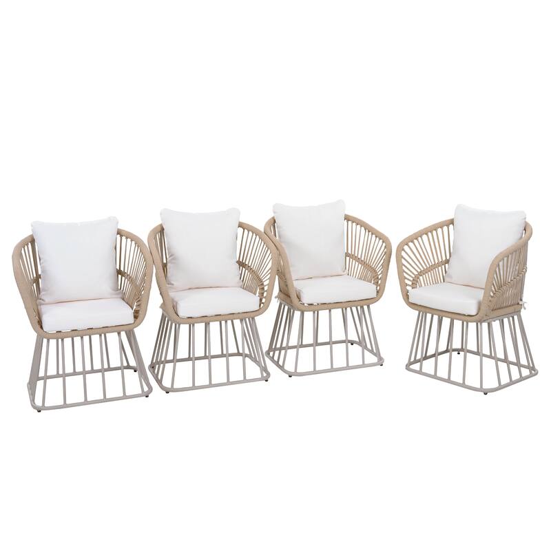 Christopher Knight Home - Outdoor Wicker Dining Chair with Steel Frame & Cushion (Set of 1/2/4/6)
