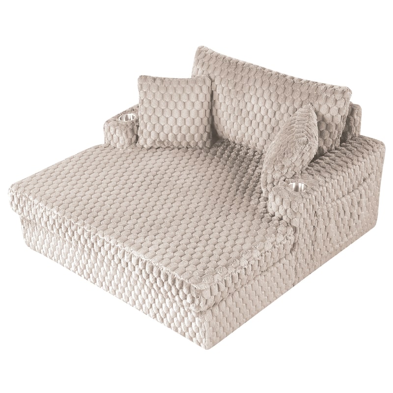 Modern Soft Indoor Chaise Lounge Couch Sofa Bed with Pillows