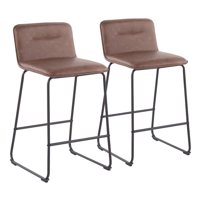 Carbon Loft Kerby Black Fixed-Height Counter Stool - Set of 2