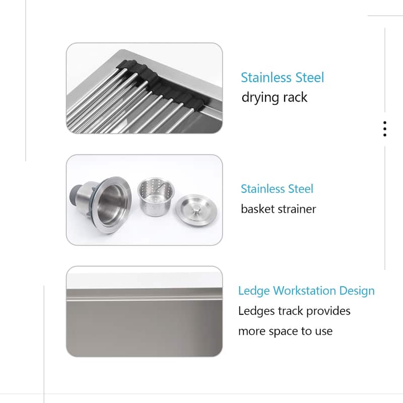 Undermount Stainless Steel Single Bowl Farmhouse Kitchen Sink