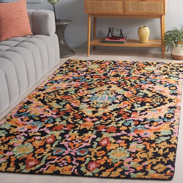 slide 2 of 8, SAFAVIEH Handmade Aspen Polixenia BOHO Wool Rug 8' x 10' - Black/Rust - Rectangle